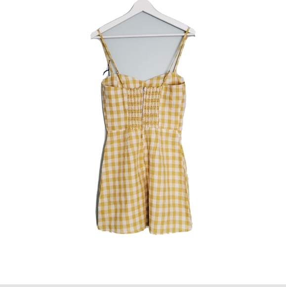 NWT Reformation Audrey Yellow Mini Linen Dress - Picture 4 of 6